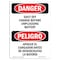 Signmission Safety Sign, OSHA Danger, 14" Height, Shut Off Charger Before Unplugging Bilingual Spanish OS-DS-D-1014-VS-1573 - alternate 1